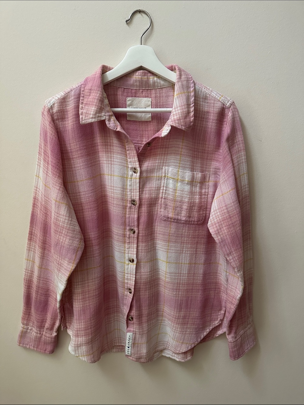 Lucky Brand Pink & Cream Plaid Button-Up Shirt